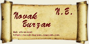 Novak Burzan vizit kartica